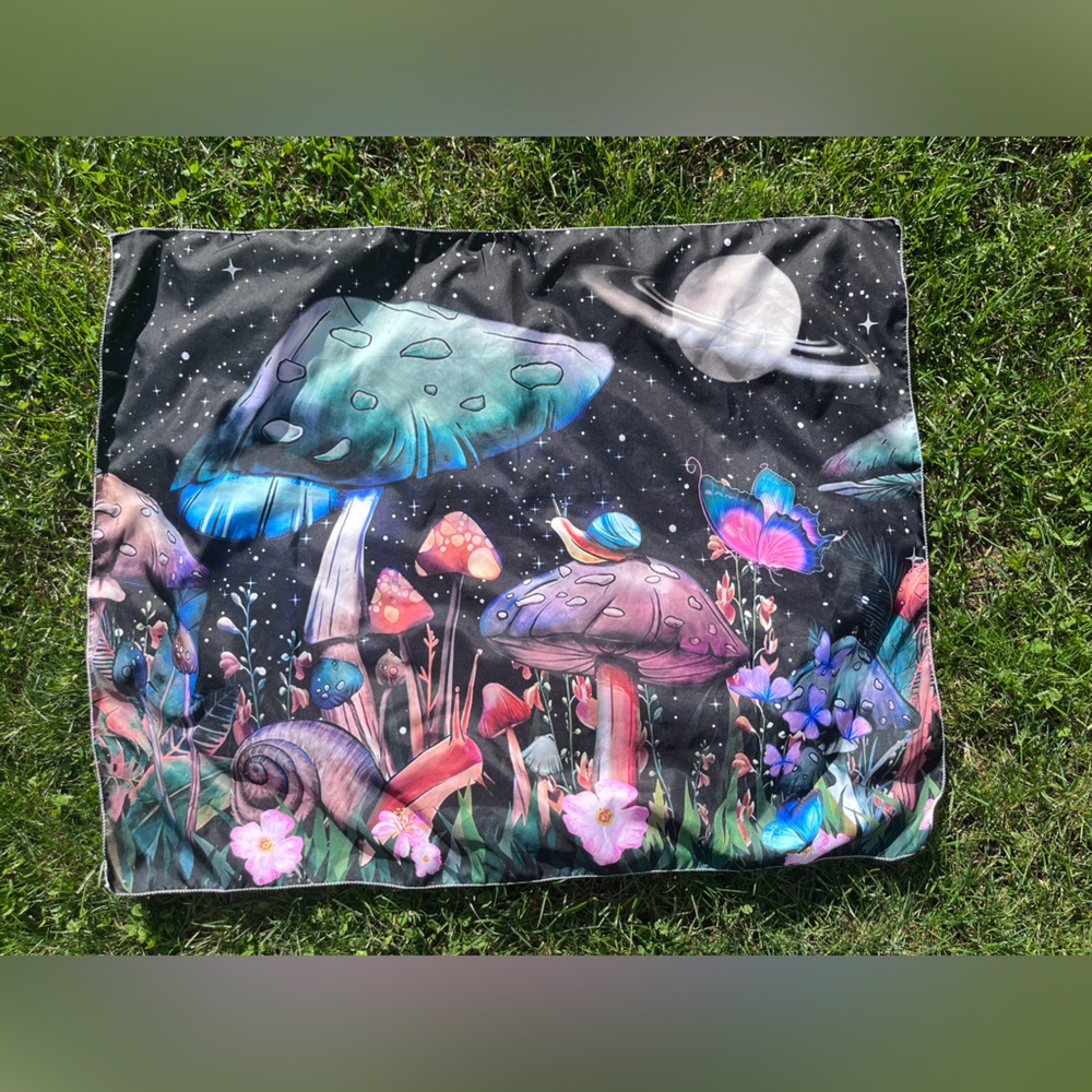 Whimsical Mushroom Garden Wall Art Tapestry - Multicolor